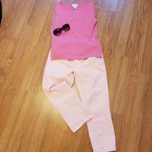 Seven7 Pale Pink Cropped Denim Jeans